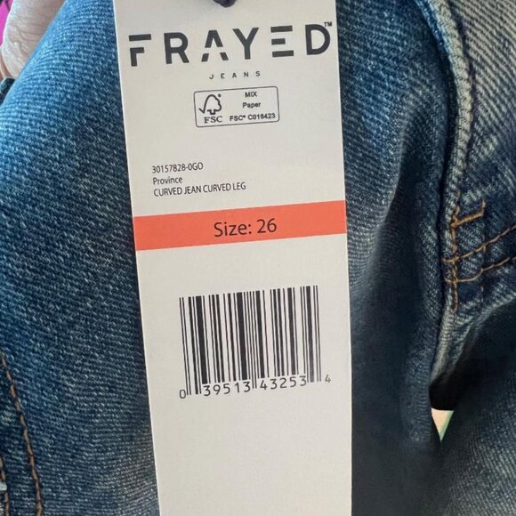 NWT Frayed Super High Crop Barrel Jeans in Province - Size 26 - Picture 10 of 11
